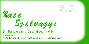 mate szilvagyi business card