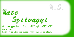 mate szilvagyi business card